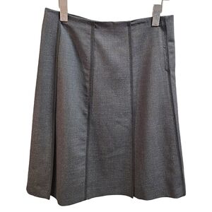 Gunex Made In Italy Wool Skirt In Gray Size 10 Stretch Split Hem Dressy Italian